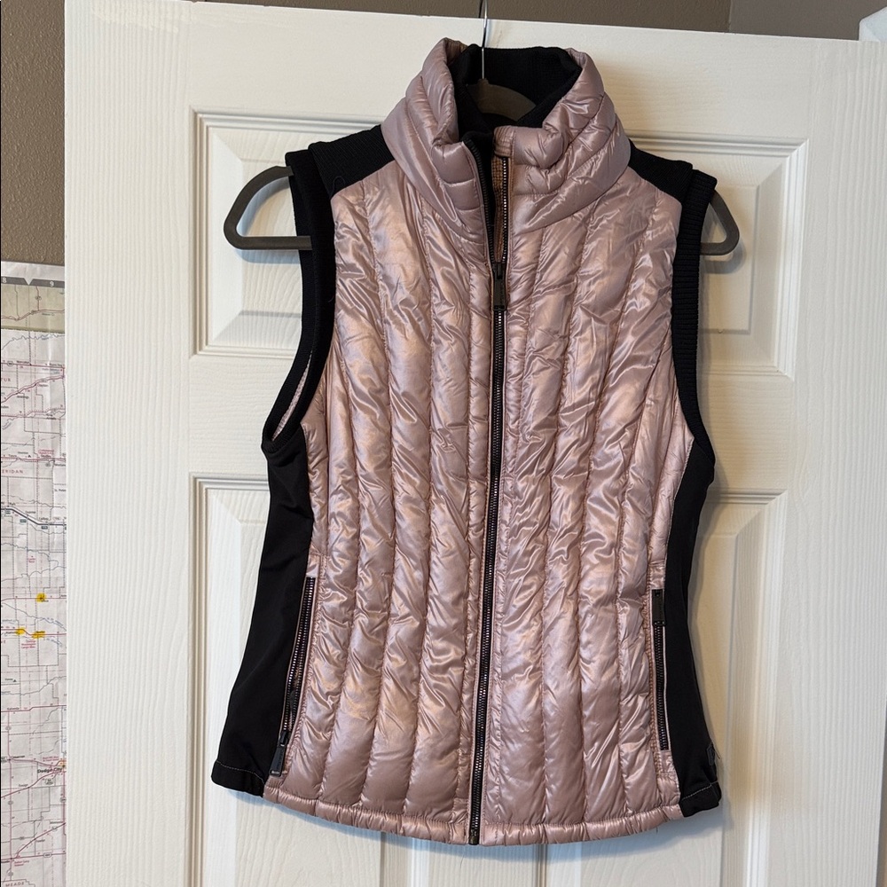 Calvin Klein Metallic Pink Quilted Vest large
